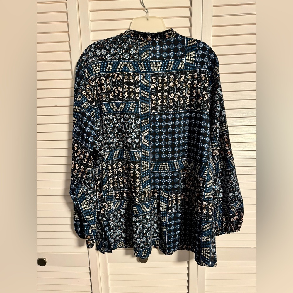 Loft Plus Patchwork Blouse Size 18 - image 3